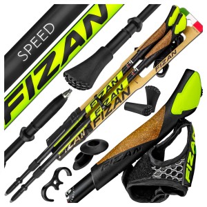 LEKKIE KIJKI KIJE NORDIC WALKING FIZAN SPEED YELLOW REGULOWANE DO CHODZENIA