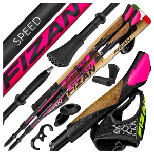 LEKKIE KIJKI KIJE NORDIC WALKING FIZAN SPEED PINK REGULOWANE DO CHODZENIA