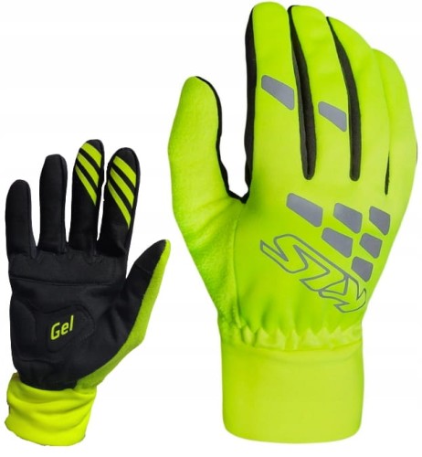 RĘKAWICZKI ROWEROWE ZIMOWE KELLYS BEAMER NEON ŻÓŁTE OCIEPLANE DOTYKOWE / M