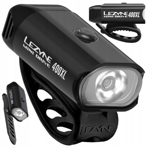 PRZEDNIA LAMPKA ROWEROWA LEZYNE MINI DRIVE 400XL 400 lm 8 TRYBÓW CZARNA USB