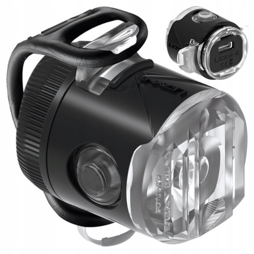 PRZEDNIA MINI LAMPKA ROWEROWA LEZYNE FEMTO USB DRIVE 15 lm 5 TRYBÓW CZARNA