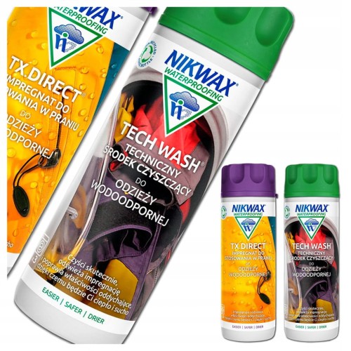 ZESTAW NIKWAX TECH WASH + IMPREGNAT TX.DIRECT WASH-IN ODZIEŻ TECHNICZNA
