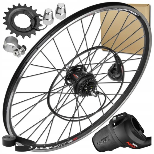 KOŁO ROWEROWE 28" 622x19 SHIMANO NEXUS 7 BIEGÓW Z MANETKĄ CZARNE NITOWANE