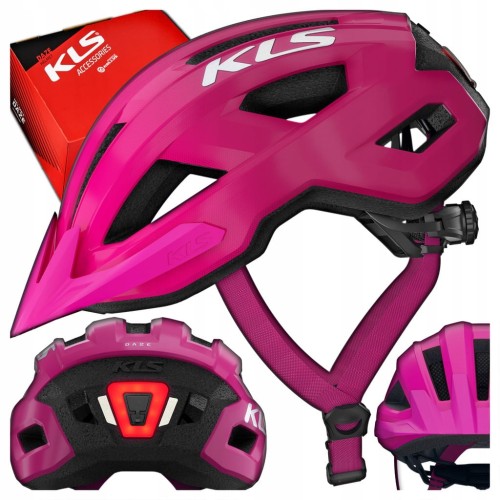 KASK ROWEROWY KELLYS DAZE LUMIO Z TYLNĄ LAMPKĄ PINK RÓŻOWY S/M 52-55 cm