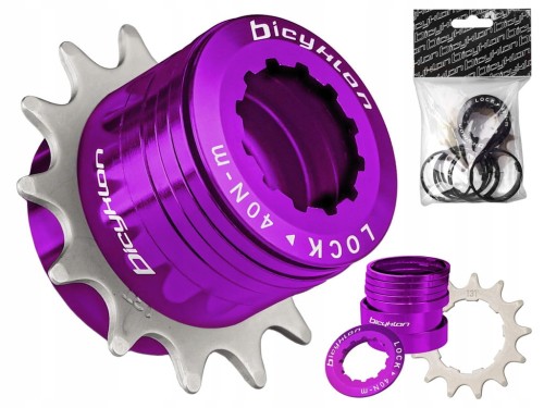 ADAPTER REDUKTOR KASETY BICYKLON SINGLE SPEED FIOLETOWY 13T