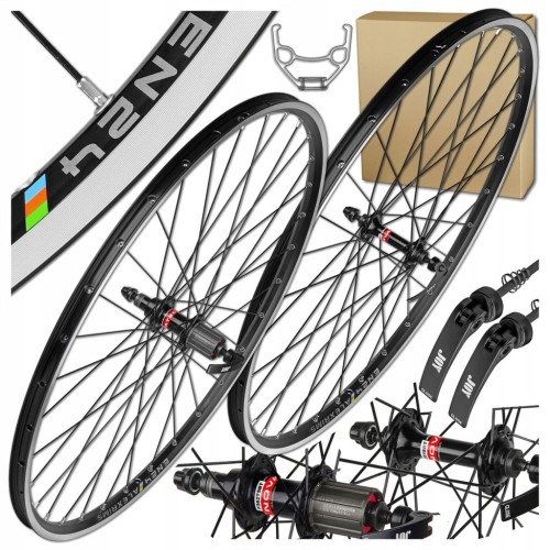 KOŁA ROWEROWE PRZÓD + TYŁ ALEXRIMS EN24 28/29 622x19 NOVATEC KASETA V-BRAKE