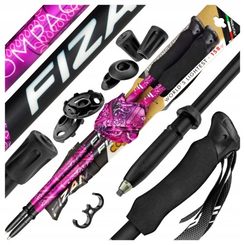 KIJE TREKKINGOWE FIZAN COMPACT MS Z KOMINEM MAGENTA NAJLŻEJSZE W GÓRY