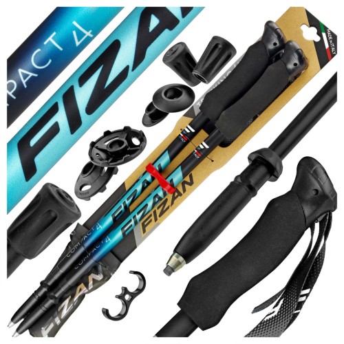 KIJE TREKKINGOWE FIZAN COMPACT 4 WATER GREEN 51-130 cm LEKKIE W GÓRY