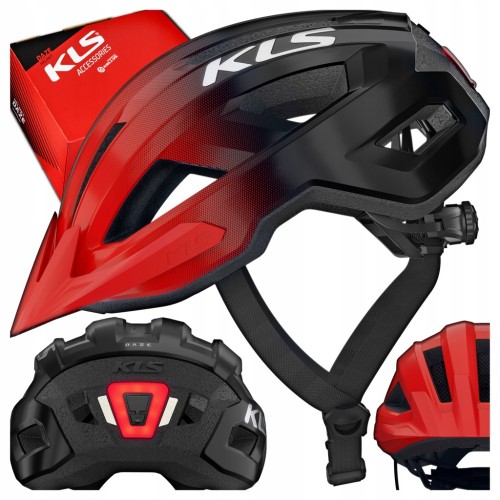 KASK ROWEROWY KELLYS DAZE LUMIO Z TYLNĄ LAMPKĄ RED CZERWONY L/XL 58-61 cm