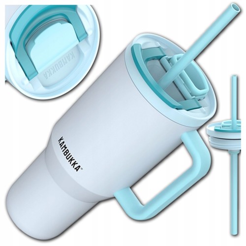 KUBEK TERMICZNY BUTELKA TERMOS ZE SŁOMKĄ I UCHWYTEM KAMBUKKA RIO 950 ml