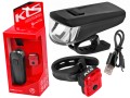 ZESTAW LAMPKI ROWEROWE KELLYS NOBLE 2 TRYBY LED ŁADOWANE USB 80 / 5 lm