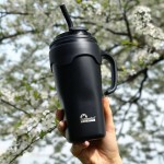 KUBEK TERMICZNY TERMOS ZE SŁOMKĄ I UCHWYTEM MAJESTIC SPORT JELLY 650 ml