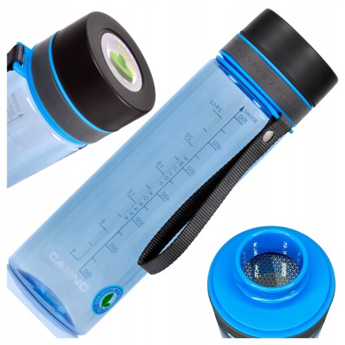 BUTELKA BIDON NA WODĘ CASNO TRINITY ZAKRĘCANA USTNIK Z SITKIEM 800 ml