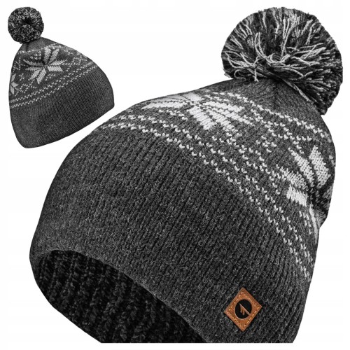 CZAPKA ZIMOWA HI-TEC PASCAL MĘSKA DAMSKA BEANIE Z POMPONEM OCIEPLANA POLAR