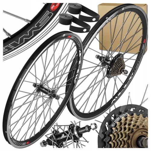 KOŁA ROWEROWE STARS 28'' 622x19 STOŻKOWE V-BRAKE Z WOLNOBIEGIEM CZARNE