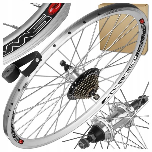 KOŁO ROWEROWE TYŁ STARS 26'' 559x19 JOYTECH V-BRAKE Z WOLNOBIEGIEM SREBRNE