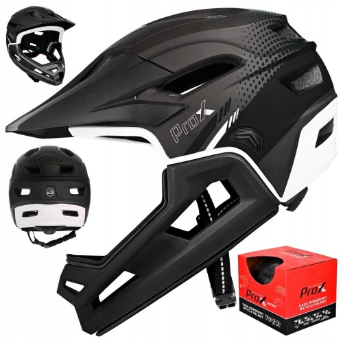 KASK ROWEROWY PROX CAGE II FULL FACE Z ODPINANĄ GARDĄ CZARNY 57-62 cm / L