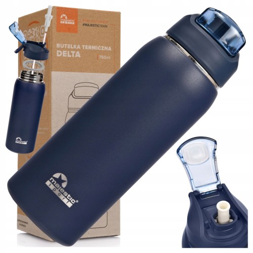 BUTELKA BIDON TERMICZNY MAJESTIC DELTA TERMOS KUBEK ZE SŁOMKĄ CLICK 750 ml