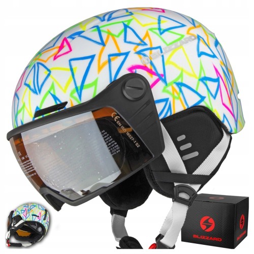 DZIECIĘCY JUNIORSKI KASK NARCIARSKI BLIZZARD FLASH VISOR Z SZYBĄ 48-51 cm