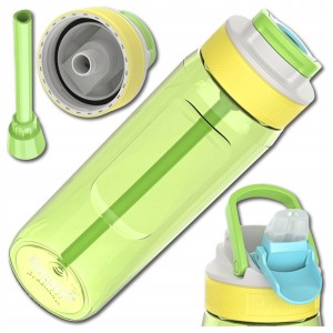 BUTELKA BIDON NA WODĘ KAMBUKKA LAGOON ZIELONA ZE SŁOMKĄ I USTNIKIEM 750 ml