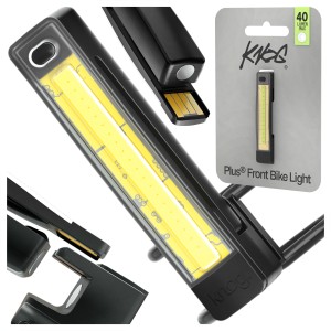 PRZEDNIA LAMPKA ROWEROWA KNOG PLUS Z KLIPSEM 5 TRYBÓW ŁADOWANA USB 40 lm