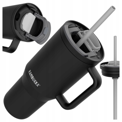 KUBEK TERMICZNY BUTELKA TERMOS ZE SŁOMKĄ I UCHWYTEM KAMBUKKA RIO 950 ml