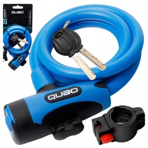 ZAPIĘCIE ZABEZPIECZENIE ROWEROWE LINKA NA KLUCZYK QUBO 10x1000 mm + UCHWYT