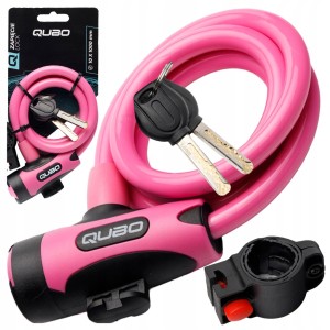 ZAPIĘCIE ZABEZPIECZENIE ROWEROWE LINKA NA KLUCZYK QUBO 10x1000 mm + UCHWYT