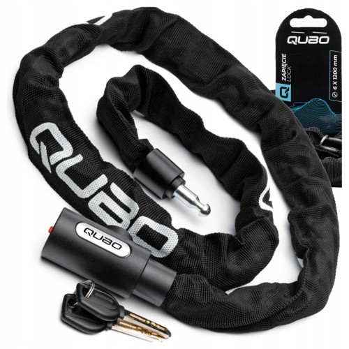 ZAPIĘCIE ZABEZPIECZENIE ZAMKNIĘCIE ROWEROWE ŁAŃCUCHOWE QUBO 6x1200 mm