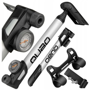 POMPKA ROWEROWA QUBO ALUMINIOWA Z MANOMETREM DO 100 PSI / 7 bar + UCHWYT