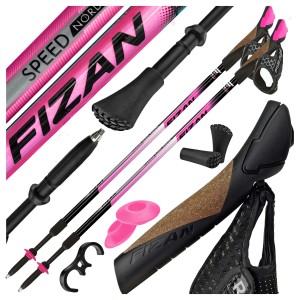 LEKKIE KIJKI KIJE NORDIC WALKING FIZAN SPEED PINK REGULOWANE DO CHODZENIA