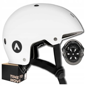 KASK ROWEROWY ATTABO GENES Rolki BMX Deskorolka LEKKI BIAŁY 55-58 cm / M