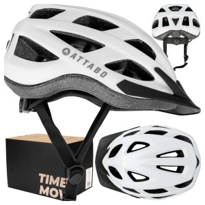KASK ROWEROWY ATTABO FIREZ MTB Miejski REGULOWANY LEKKI BIAŁY 54-58 cm / M