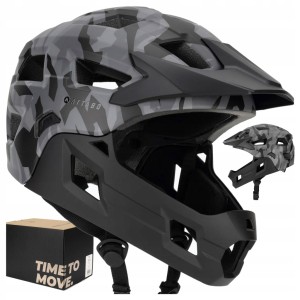 DZIECIĘCY KASK ROWEROWY ATTABO PREDATOR FULL FACE MTB BMX Enduro 50-55 cm