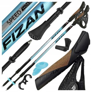 LEKKIE KIJKI KIJE NORDIC WALKING FIZAN SPEED BLUE REGULOWANE DO CHODZENIA