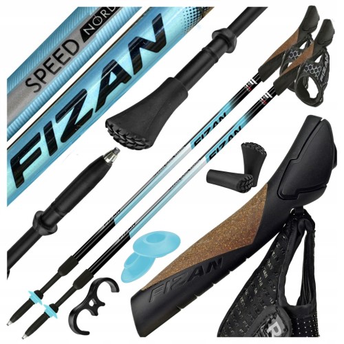 LEKKIE KIJKI KIJE NORDIC WALKING FIZAN SPEED BLUE REGULOWANE DO CHODZENIA