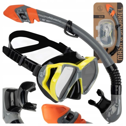 ZESTAW MASKA + FAJKA AQUASTIC SHOAL DO SNORKELINGU NURKOWANIA PŁYWANIA