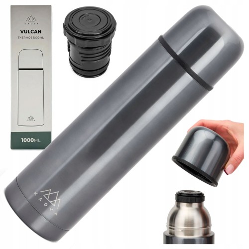 TERMOS TURYSTYCZNY KADVA Vulcan STALOWY 1 l 1000 ml NA KAWĘ HERBATĘ