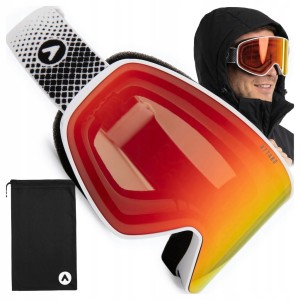 GOGLE NARCIARSKIE SNOWBOARDOWE ATTABO Kinik SZYBA S2 BIAŁE OTG Anti-fog