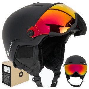 KASK NARCIARSKI ATTABO Avens 2.0 VISOR Z PRZYŁBICĄ SZYBĄ S2 CZARNY 55-58 cm