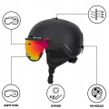 KASK NARCIARSKI ATTABO Avens 2.0 VISOR Z PRZYŁBICĄ SZYBĄ S2 CZARNY 55-58 cm