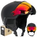 KASK NARCIARSKI ATTABO Avens 2.0 VISOR Z PRZYŁBICĄ SZYBĄ S2 CZARNY 59-61 cm