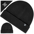 CZAPKA ZIMOWA WOOLCANO 100% WEŁNA MERINO HAT0440 CZARNA CIEPŁA ODDYCHAJĄCA