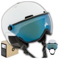 KASK NARCIARSKI ATTABO Avens 2.0 VISOR Z PRZYŁBICĄ SZYBĄ S2 BIAŁY 55-58 cm