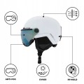 KASK NARCIARSKI ATTABO Avens 2.0 VISOR Z PRZYŁBICĄ SZYBĄ S2 BIAŁY 55-58 cm