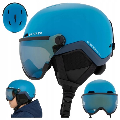 KASK NARCIARSKI DZIECIĘCY ATTABO Avens 2.0 VISOR JR Z SZYBĄ WIZJER 51-54 cm