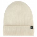 CZAPKA ZIMOWA WOOLCANO WEŁNA MERINO HAT1037 KREMOWA CIEPŁA ODDYCHAJĄCA