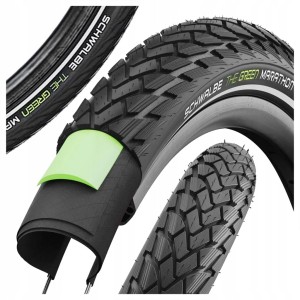 OPONA SCHWALBE GREEN MARATHON 700x38C / 40-622 ANTYPRZEBICIOWA ODBLASKOWA