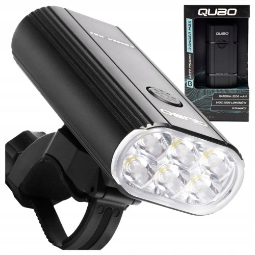 PRZEDNIA LAMPKA ROWEROWA QUBO RANGER MAX 1500 lm 5200 mAh ŁADOWANA USB