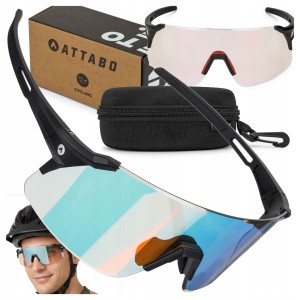 OKULARY ROWEROWE SPORTOWE ATTABO Stilb Air Z FOTOCHROMEM 1-3 ETUI + RAMKA